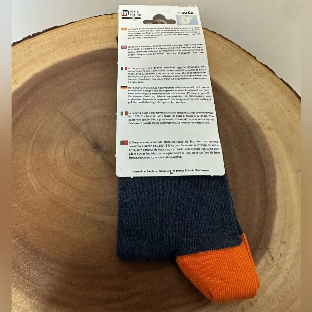 🍷 Fun Sangria-Themed Socks - Size 35/38 (New) 🍷